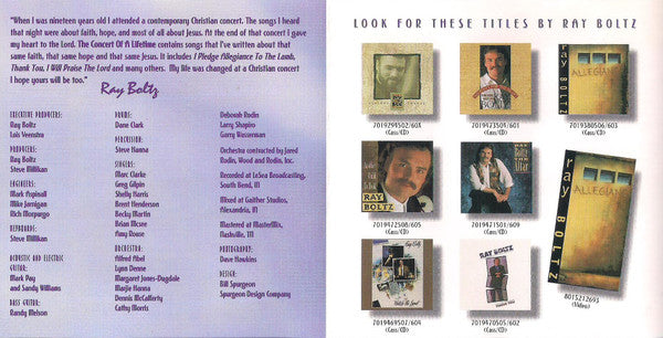 Ray Boltz : The Concert Of A Lifetime (CD, Album)