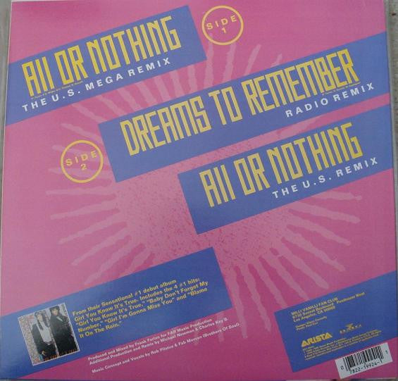 Milli Vanilli : All Or Nothing (12", Spe)