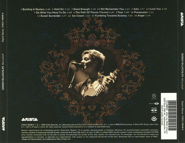 Sarah McLachlan : Mirrorball (CD, Album, Club, Enh)