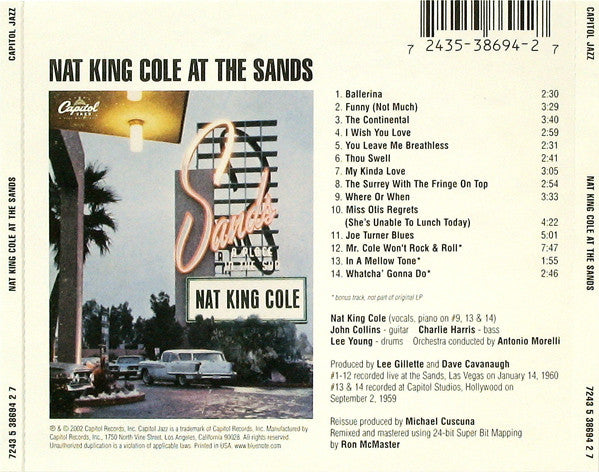 Nat King Cole : At The Sands (CD, Album, RE, RM)
