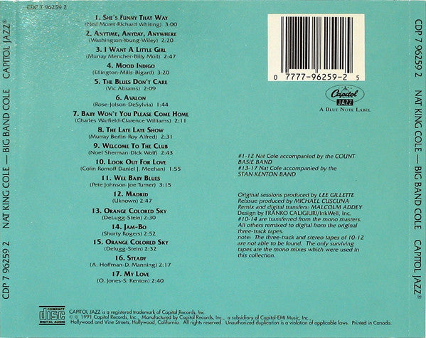 Nat King Cole : Big Band Cole (CD, Comp, Mono)