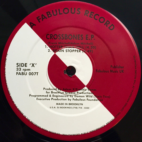 Adam X & Frankie Bones : Crossbones E.P. (12", EP)