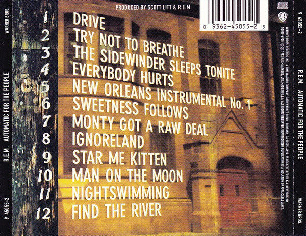 R.E.M. : Automatic For The People (CD, Album, All)