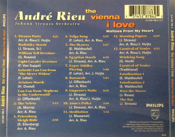 André Rieu, Johann Strauß Orchestra : The Vienna I Love - Waltzes From My Heart (CD, Album)