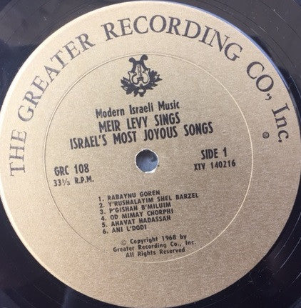 Meir Levy : Meir Levy Sings Israel's Most Joyous Songs (LP, Album)