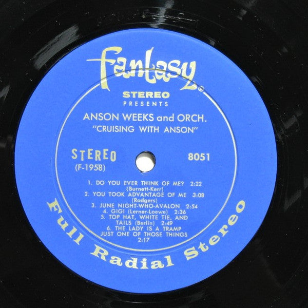 Anson Weeks & Orchestra* : Cruising With Anson (LP, Album)