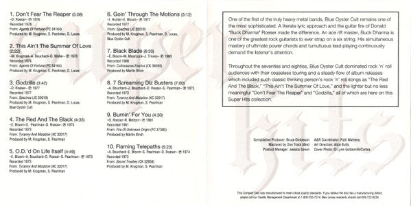 Blue Öyster Cult : Super Hits (CD, Comp)