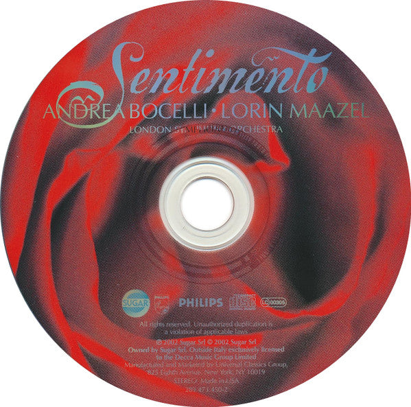 Andrea Bocelli, London Symphony Orchestra, Lorin Maazel : Sentimento (CD)