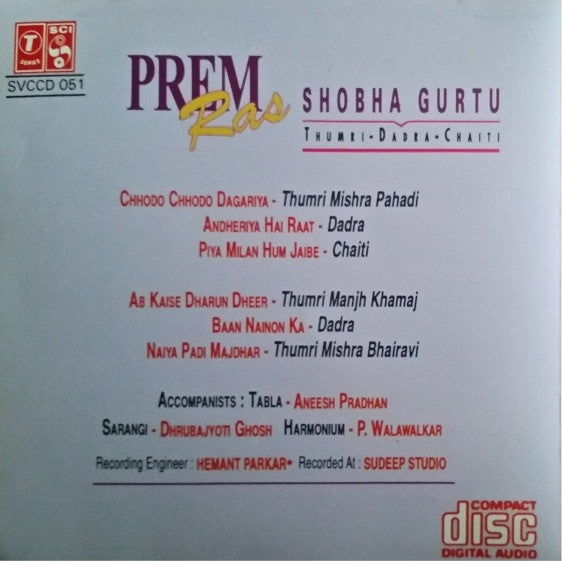 Shobha Gurtu : Prem Ras (CD, Album)