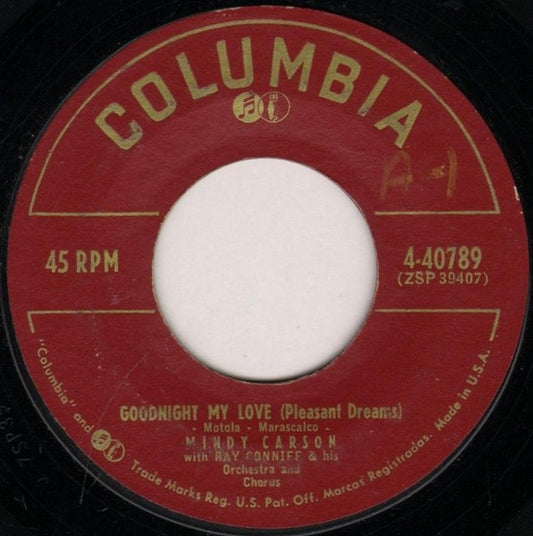 Mindy Carson With Ray Conniff & His Orchestra And Chorus* : Goodnight My Love / Since I Met You Baby (7", Single)