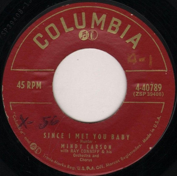 Mindy Carson With Ray Conniff & His Orchestra And Chorus* : Goodnight My Love / Since I Met You Baby (7", Single)