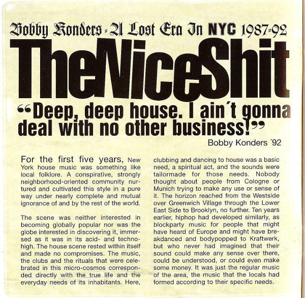 Bobby Konders Feat. Massive Sounds : A Lost Era In NYC 1987-1992 (CD, Comp)