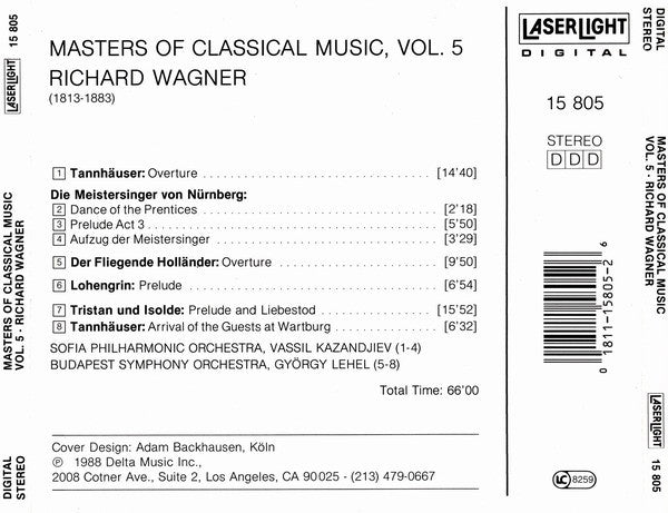 Wagner* : Masters Of Classical Music, Vol.5: Wagner (CD, Comp)