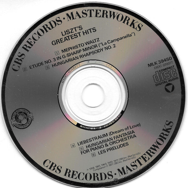 Leonard Bernstein, André Watts, Eugene Ormandy, Ivan Davis (2) : Liszt's Greatest Hits (CD, Comp, RE, RM)