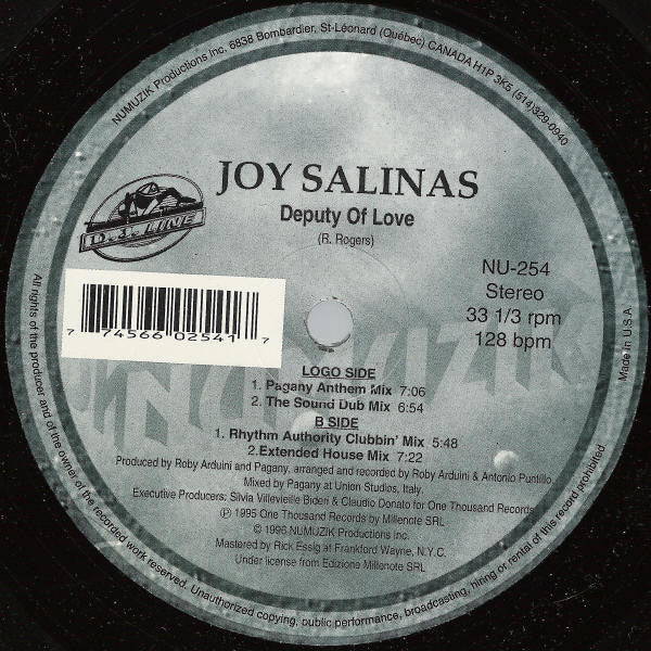 Joy Salinas : Deputy Of Love (12", Maxi)