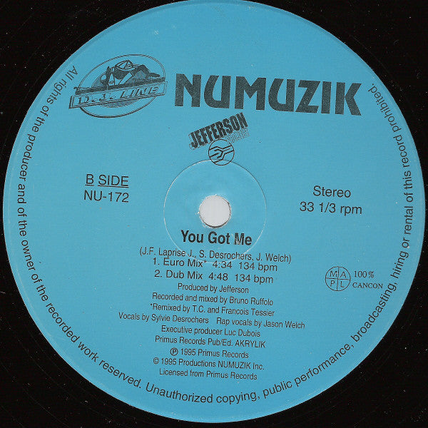 Jefferson Project : You Got Me (12", Maxi)
