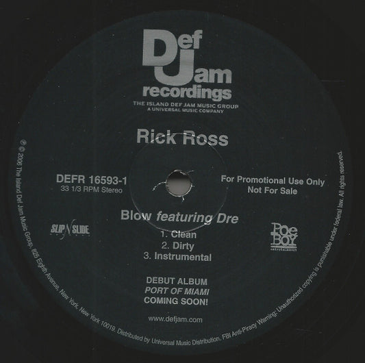 Rick Ross : Blow (12", Promo)