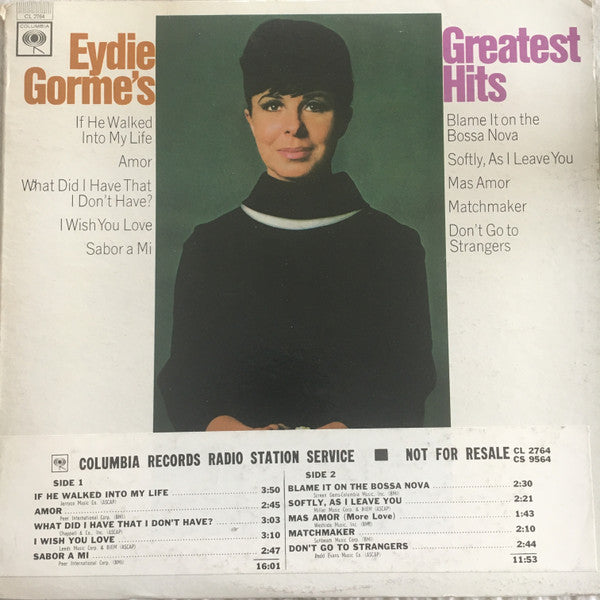 Eydie Gorme* : Eydie Gorme's Greatest Hits (LP, Comp, Mono)