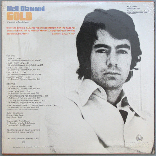 Neil Diamond : Gold (LP, Album, Club, RE, Col)