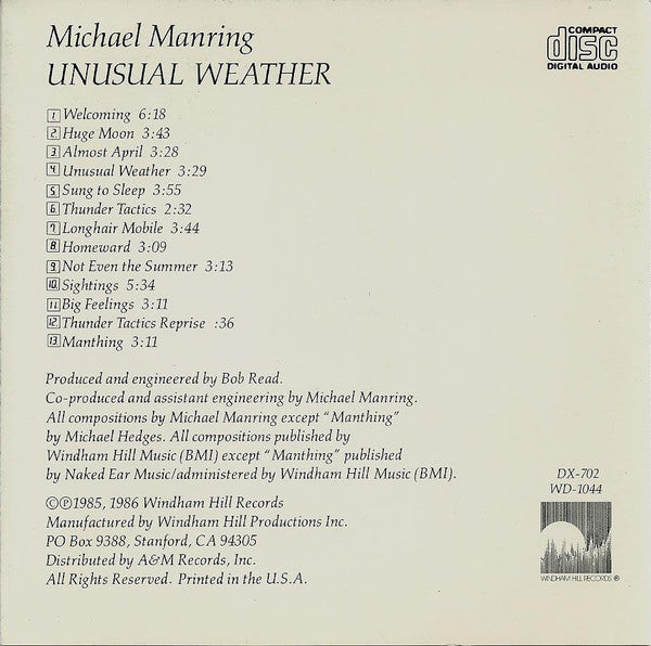 Michael Manring : Unusual Weather (CD, Album)