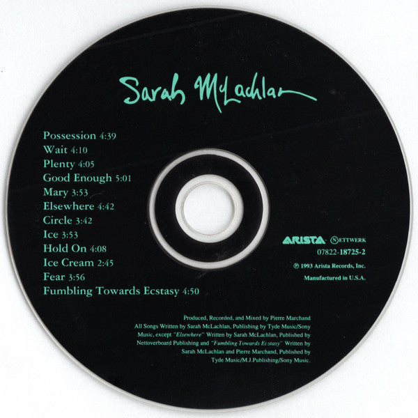 Sarah McLachlan : Fumbling Towards Ecstasy (CD, Album, Son)