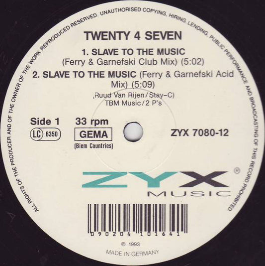 Twenty 4 Seven : Slave To The Music (12")