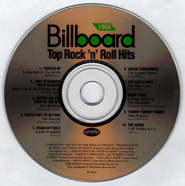 Various : Billboard Top Rock'N'Roll Hits - 1968 (CD, Comp)