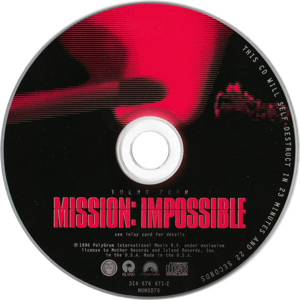 Adam Clayton & Larry Mullen : Theme From Mission: Impossible (CD, Maxi)