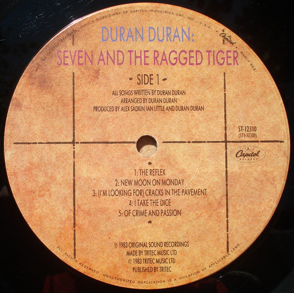 Duran Duran : Seven And The Ragged Tiger (LP, Album, Jac)