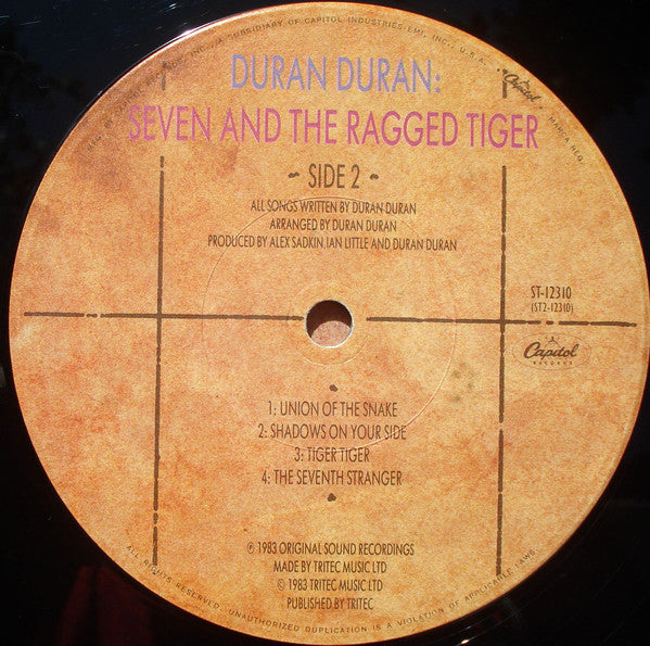 Duran Duran : Seven And The Ragged Tiger (LP, Album, Jac)