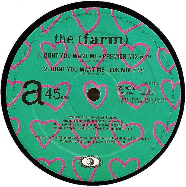 The Farm : Don't You Want Me (12")