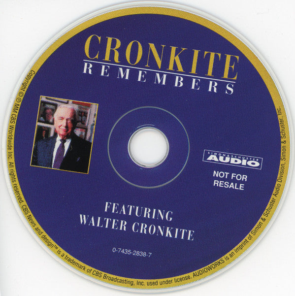 Walter Cronkite : Cronkite Remembers (CD, Promo, Smplr)