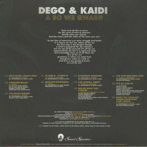 Dego & Kaidi* : A So We Gwarn (2x12", Album)