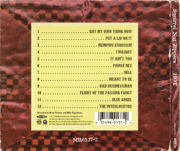 Squirrel Nut Zippers : Hot (CD, Album, Enh, Dig)