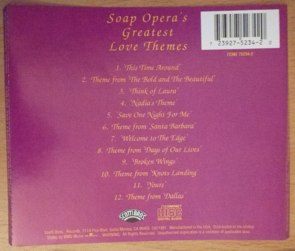 Various : Soap Opera's Greatest Love Themes (CD, Comp)