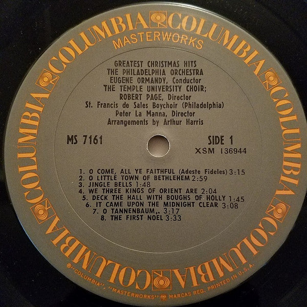 The Philadelphia Orchestra, Eugene Ormandy, The Temple University Choirs, Robert Page : Greatest Christmas Hits (LP)