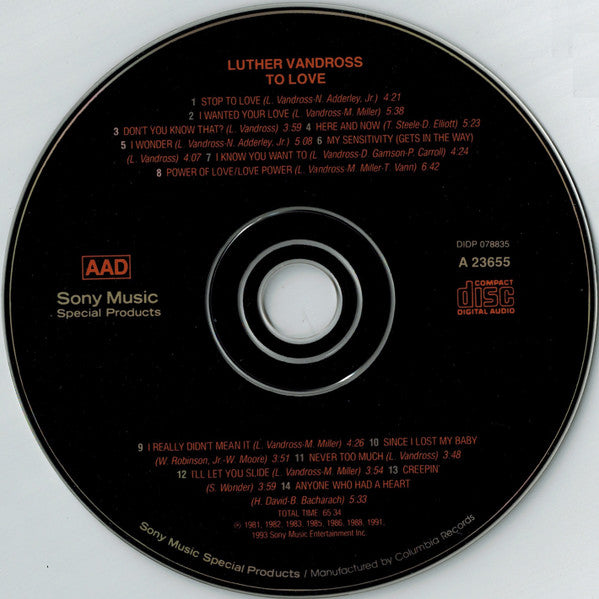Luther Vandross : To Love (CD, Comp)