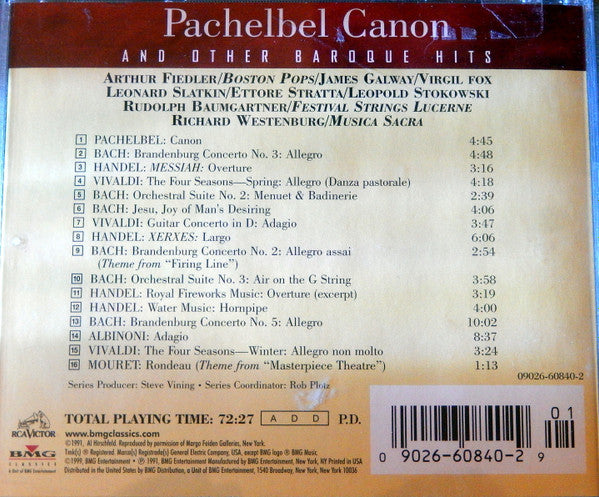 Various : Pachelbel Canon & Other Baroque Hits (CD, Comp)