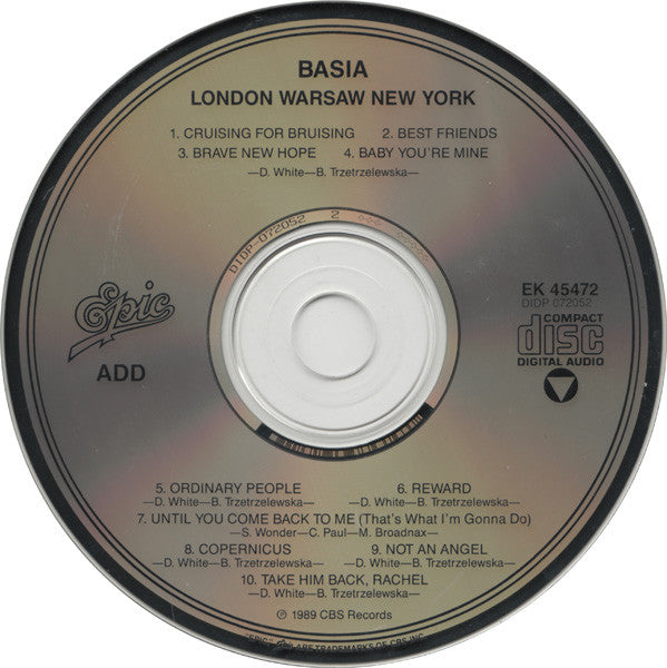 Basia : London Warsaw New York (CD, Album)