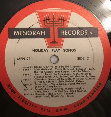 Gladys Gewirtz : Mother Goose Songs For Jewish Children And Holiday Play Songs (LP, Album)