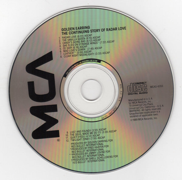 Golden Earring : The Continuing Story Of Radar Love (CD, Comp, Club, RE, CRC)