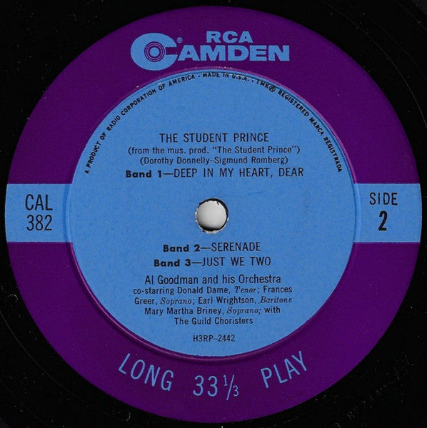 Al Goodman And His Orchestra : The Student Prince (LP, Album, RE)