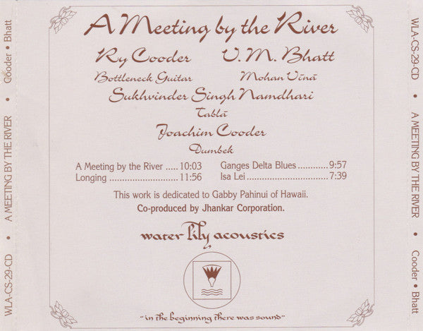 Ry Cooder & V.M. Bhatt* : A Meeting By The River (CD, Album)