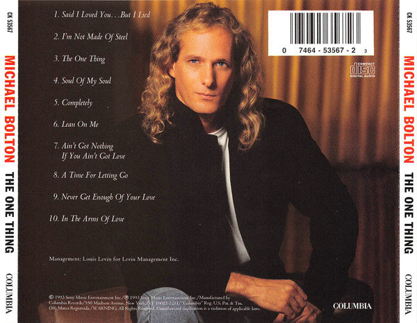 Michael Bolton : The One Thing (CD, Album)