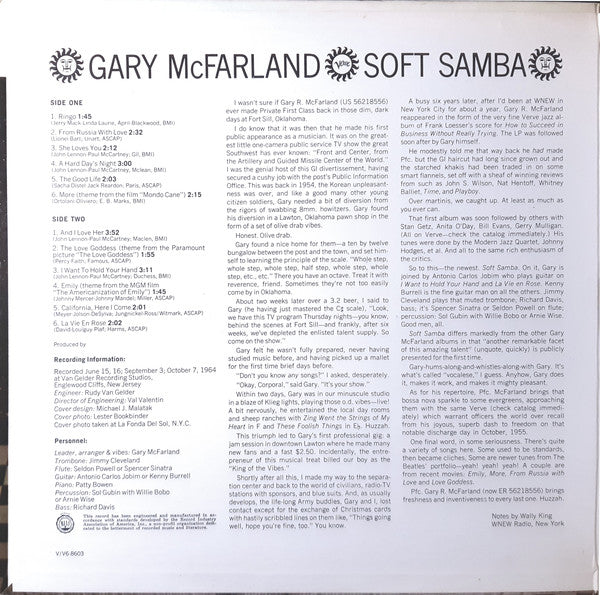 Gary McFarland : Soft Samba (LP, Album, Gat)