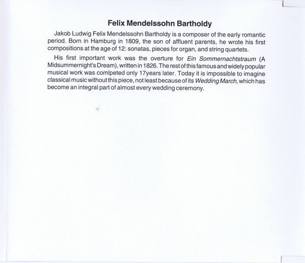 F. Mendelssohn Bartholdy* : A Midsummer Night's Dream, Symphonies No. 4 & 5 (2xCD, Comp)