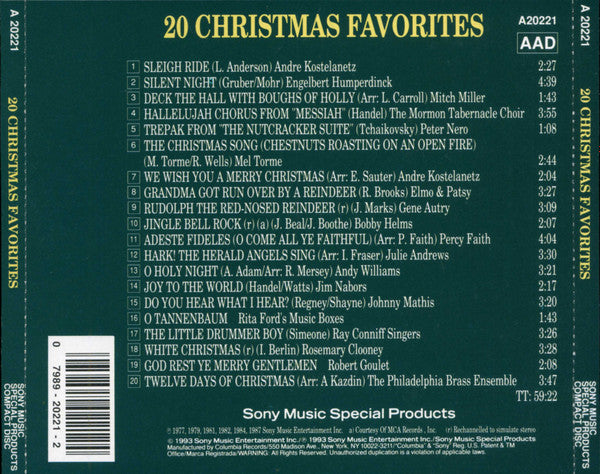 Various : 20 Christmas Favorites (CD, Comp)