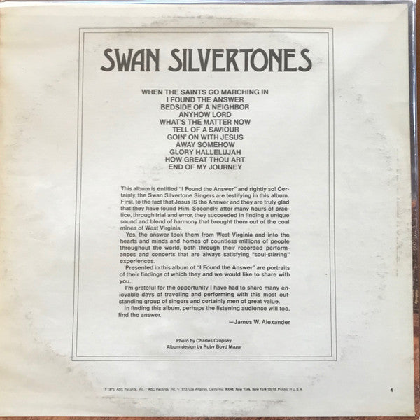 Swan Silvertones* : I Found The Answer (LP, Album)
