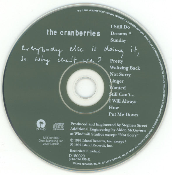 The Cranberries : Everybody Else Is Doing It, So Why Can't We? (CD, Album, Club)