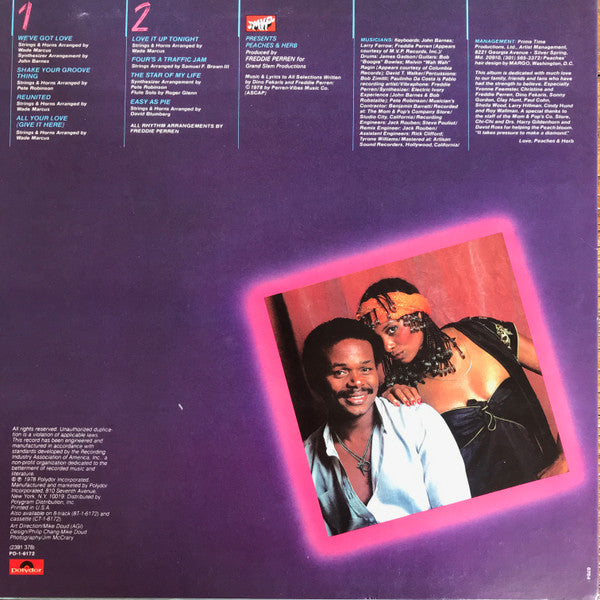 Peaches & Herb : 2 Hot! (LP, Album, Pit)